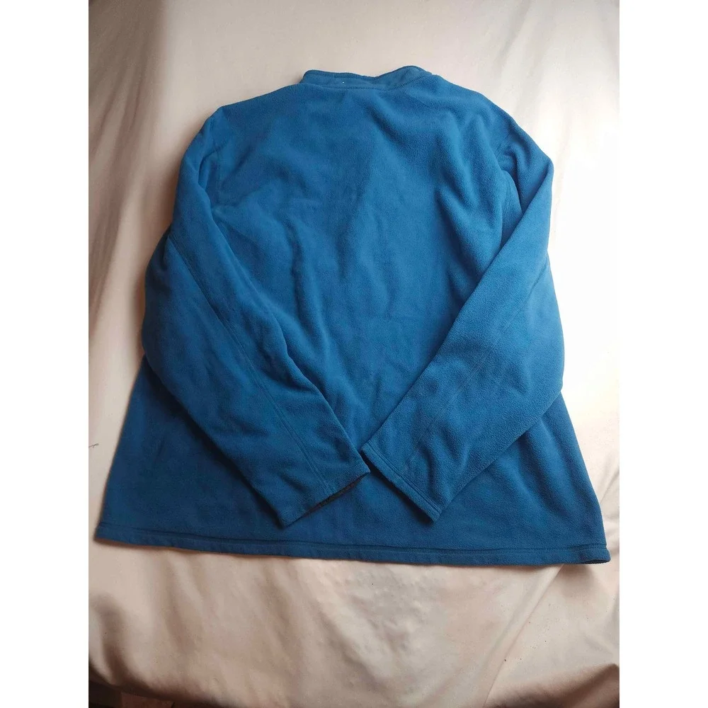 The North Face Mens XXL Blue Quarter Zip Fleece Pullover Grey Panels